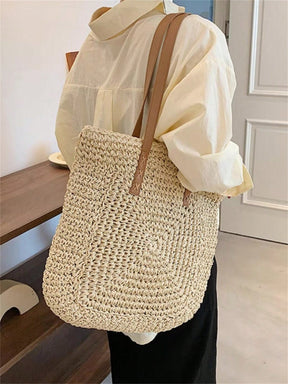 Bolsa Feminina Tote Palha de Praia